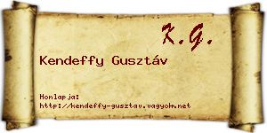 Kendeffy Gusztáv névjegykártya