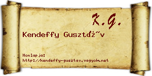 Kendeffy Gusztáv névjegykártya