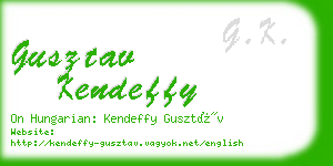 gusztav kendeffy business card